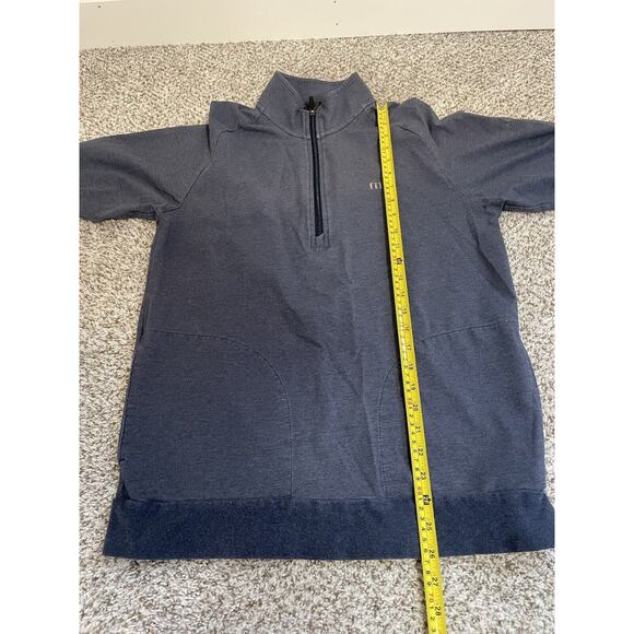 Travis Mathew Men's M Golf 1/4 Zip Sweater Pullover Pocket Blue Long Sleeve - Picture 10 of 11
